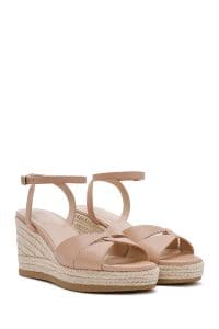 صندل زنانه بژ بنددار پاشنه لژ کنفی دری مد