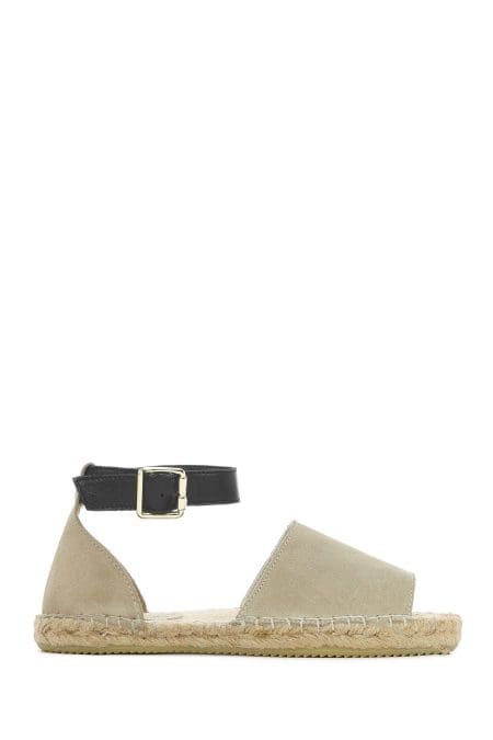 صندل زنانه بژ جیر اسپادریل بنددار دری مد