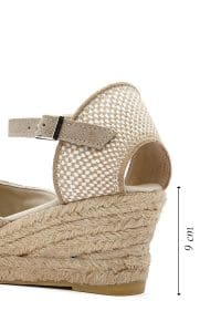 صندل زنانه بژ جیر بنددار لژدار اسپادریل دری مد