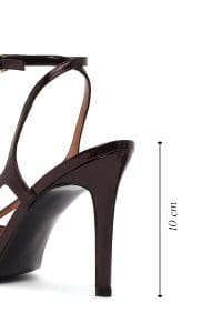 صندل زنانه زرشکی چرم پاشنه‌نازک بلند بنددار دری مد