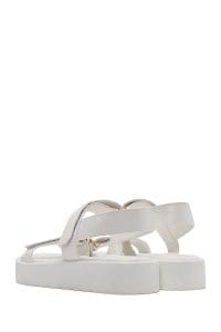 صندل زنانه سفید با زیره ضخیم دری مد