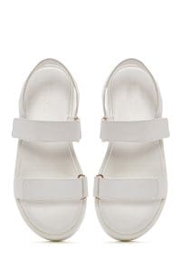 صندل زنانه سفید با زیره ضخیم دری مد