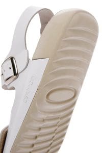 صندل زنانه سفید بندی چرمی راحتی دری مد