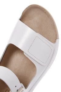 صندل زنانه سفید بندی چرمی راحتی دری مد