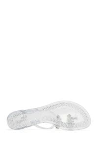 صندل زنانه شفاف ژله‌ای پشت‌باز نگین‌دار دری مد