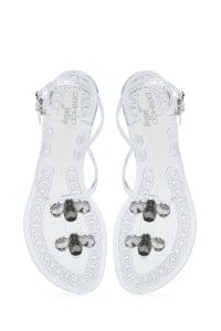 صندل زنانه شفاف ژله‌ای پشت‌باز نگین‌دار دری مد