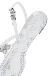 صندل زنانه شفاف ژله‌ای پشت‌باز نگین‌دار دری مد