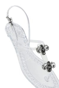 صندل زنانه شفاف ژله‌ای پشت‌باز نگین‌دار دری مد