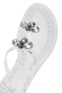 صندل زنانه شفاف ژله‌ای پشت‌باز نگین‌دار دری مد