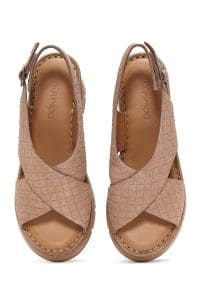 صندل زنانه صورتی جیر لژدار بنددار راحتی دری مد