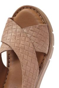 صندل زنانه صورتی جیر لژدار بنددار راحتی دری مد