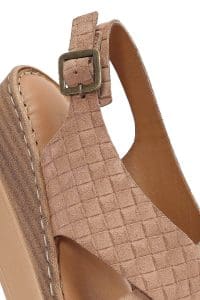 صندل زنانه صورتی جیر لژدار بنددار راحتی دری مد