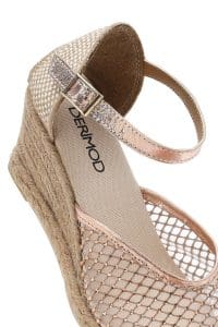 صندل زنانه طلایی بنددار لژدار اسپادریل دری مد