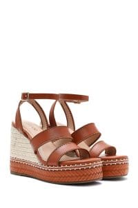 صندل زنانه قهوه‌ای بنددار پاشنه لژ کنفی دری مد