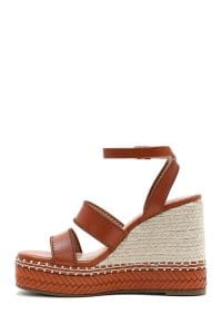 صندل زنانه قهوه‌ای بنددار پاشنه لژ کنفی دری مد