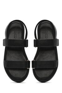 صندل زنانه مشکی با زیره ضخیم دری مد