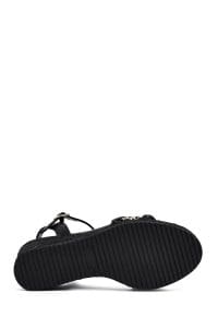 صندل زنانه مشکی بافت‌دار بنددار لژدار اسپادریل دری مد