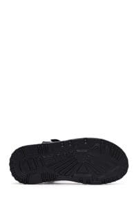 صندل زنانه مشکی بندی چرمی راحتی دری مد