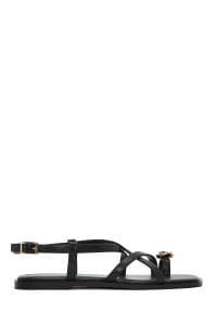 صندل زنانه مشکی لای‌انگشتی سگک‌دار دری مد