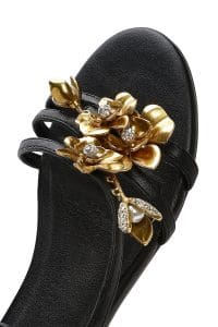 صندل زنانه مشکی نگین‌دار بنددار دری مد