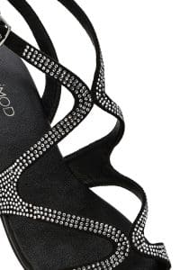 صندل زنانه مشکی نگین‌دار سگک‌دار دری مد