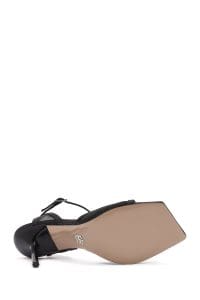 صندل زنانه مشکی پاشنه‌نازک بلند بنددار دری مد