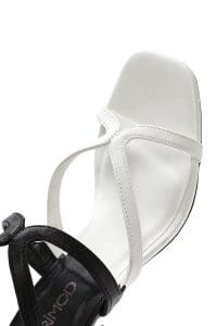 صندل زنانه مشکی پاشنه‌نازک بنددار دری مد