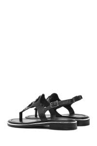 صندل زنانه مشکی چرم انگشتی دری مد