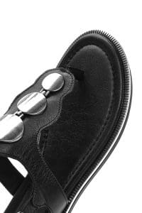 صندل زنانه مشکی چرم انگشتی دری مد