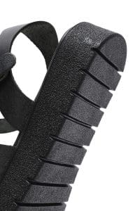 صندل زنانه مشکی چرم بنددار دری مد