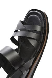 صندل زنانه مشکی چرم بنددار دری مد