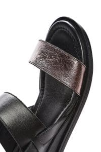 صندل زنانه مشکی چرم بنددار دری مد