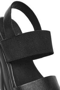 صندل زنانه مشکی چرم تخت ضخیم دری مد