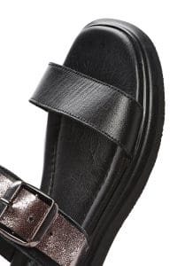 صندل زنانه مشکی چرم سگک‌دار دری مد