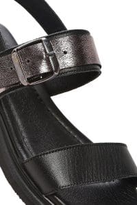 صندل زنانه مشکی چرم سگک‌دار دری مد