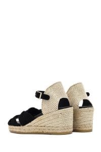 صندل زنانه مشکی چرم و جیر بنددار لژدار اسپادریل دری مد