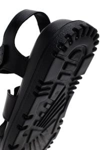 صندل زنانه مشکی چرمی راحتی دری مد