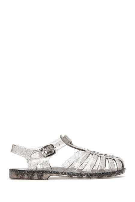 صندل زنانه مشکی ژله‌ای بنددار دری مد