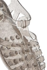 صندل زنانه مشکی ژله‌ای بنددار دری مد