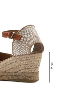 صندل زنانه نارنجی چرم و جیر بنددار لژدار اسپادریل دری مد