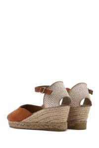 صندل زنانه نارنجی چرم و جیر بنددار لژدار اسپادریل دری مد