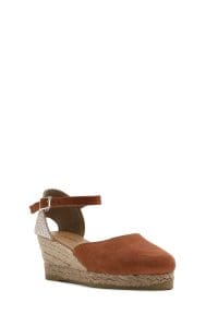 صندل زنانه نارنجی چرم و جیر بنددار لژدار اسپادریل دری مد