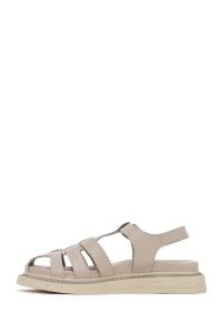 صندل زنانه ویژون بندی چرمی راحتی دری مد