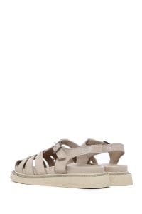 صندل زنانه ویژون بندی چرمی راحتی دری مد