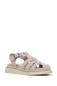 صندل زنانه ویژون بندی چرمی راحتی دری مد