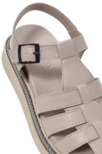 صندل زنانه ویژون بندی چرمی راحتی دری مد