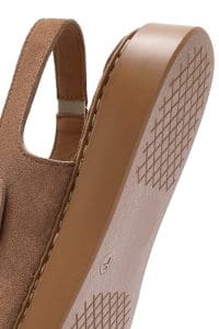 صندل زنانه پودری کفی ضخیم سگک‌دار جیر چرمی راحتی دری مد