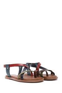 صندل زنانه چرمی رنگی انگشتی مدل بدروم دری مد