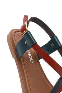 صندل زنانه چرمی رنگی انگشتی مدل بدروم دری مد