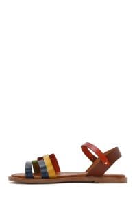 صندل زنانه چرمی رنگی مدل بدروم دری مد